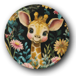 Baby Giraffe - Zoo Animals - One Inch Pinback Button