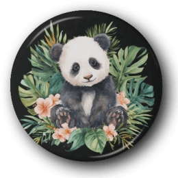 Baby Panda Bear - Zoo Animals - One Inch Pinback Button