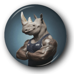 One Tough Rhino - Zoo Animals - One Inch Pinback Button