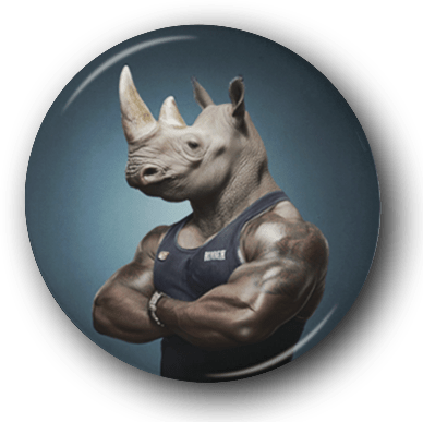One Tough Rhino - Zoo Animals - One Inch Pinback Button