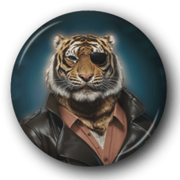 One Tough Tiger - Zoo Animals - One Inch Pinback Button