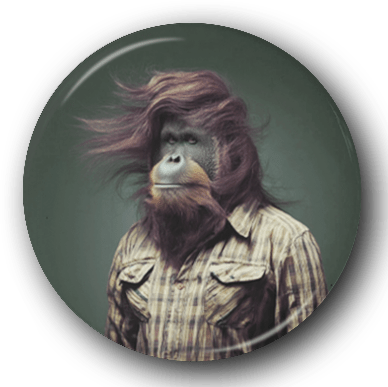 One Tough Orangutan - Zoo Animals - One Inch Pinback Button