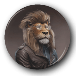 One Tough African Lion - Zoo Animals - One Inch Pinback Button