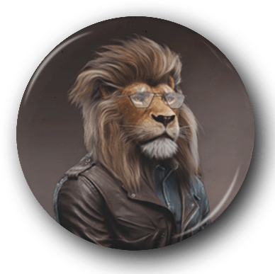 One Tough African Lion - Zoo Animals - One Inch Pinback Button