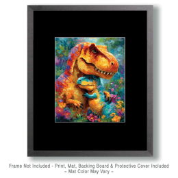 Loving T-Rex Dinosaur Art