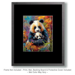 Mom & Baby Panda Bear Art