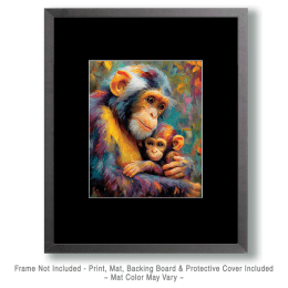 Mom & Baby Monkey Art
