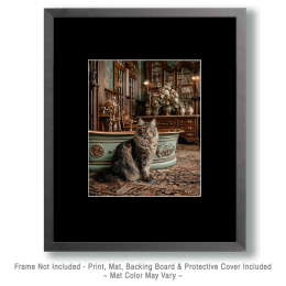 Foster the Maine Coon Cat Animals in Bathtubs Art