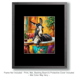 Willy the Donkey Animals in Bathtubs Art