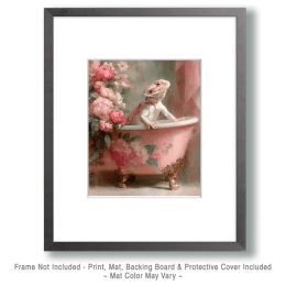Maxine the Bearded Dragon Animals in Bathtubs Art