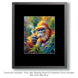 Sasquatch Smoking marijuana in Pot Field Art
