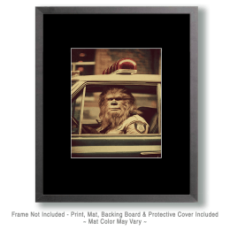 Officer Bigfoot in Squad Car Art