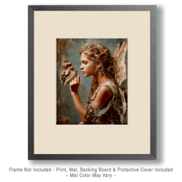 Fairy Admiring a Butterfy Art