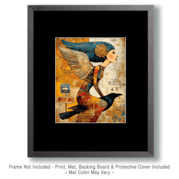 Fairy Traveling with a Raven Art