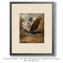Fairy Flying on a Raven Art