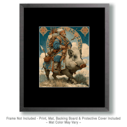Warrior on Javaline Boar Art