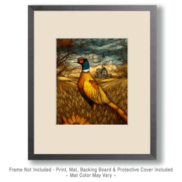 Ring-Necked Pheasant on the American Prairie Art