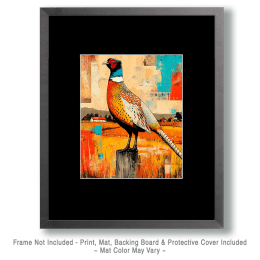 Stylized Ring-Necked Pheasant on the American PrairieArt
