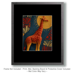 Folk Art Giraffe Wallpaper Artwork