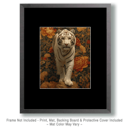 Vintage White Tiger Wallpaper Artwork