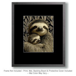 Art Nouveau Sloth Wallpaper Artwork