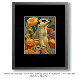 Floral Meerkat Wallpaper Artwork