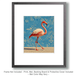 Vintage Flamingo Wallpaper Artwork