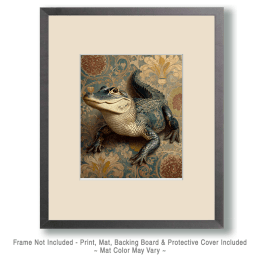 Vintage Alligator - Zoo Animal Artwork
