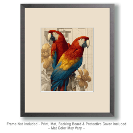 Stylized Macaws - Zoo Animal Artwork