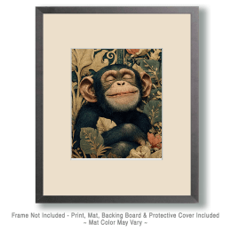 Vintage Chimpanzee - Zoo Animal Artwork