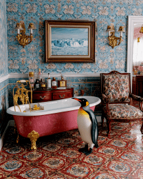 Emperor Penguin in a Bathtub