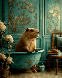 Carl the Capybara in a Bathtub