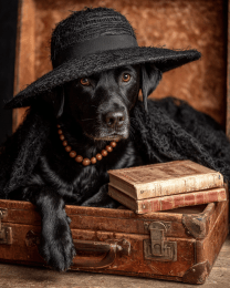 Lady Labrador in a Hat