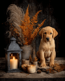 Golden Lab Puppy Still-Life