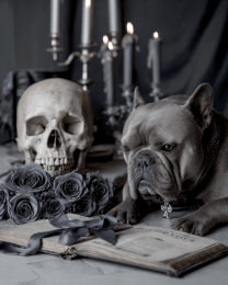 Grunge French Bulldog Still-Life