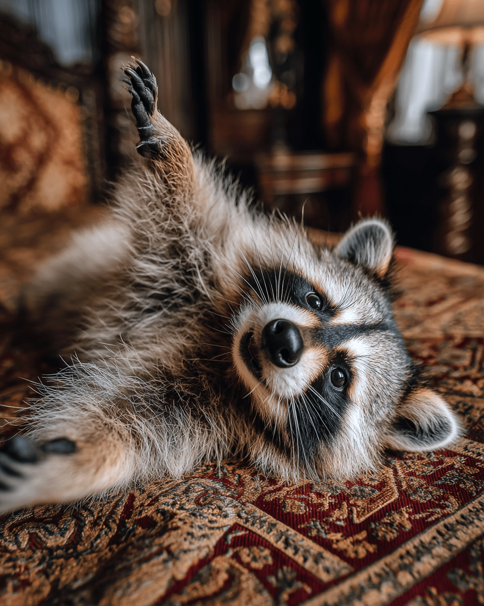 Young Raccoon Too Wound Up to Go To Bed