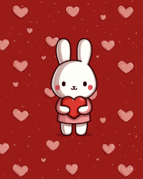 Bunny with Red Heart