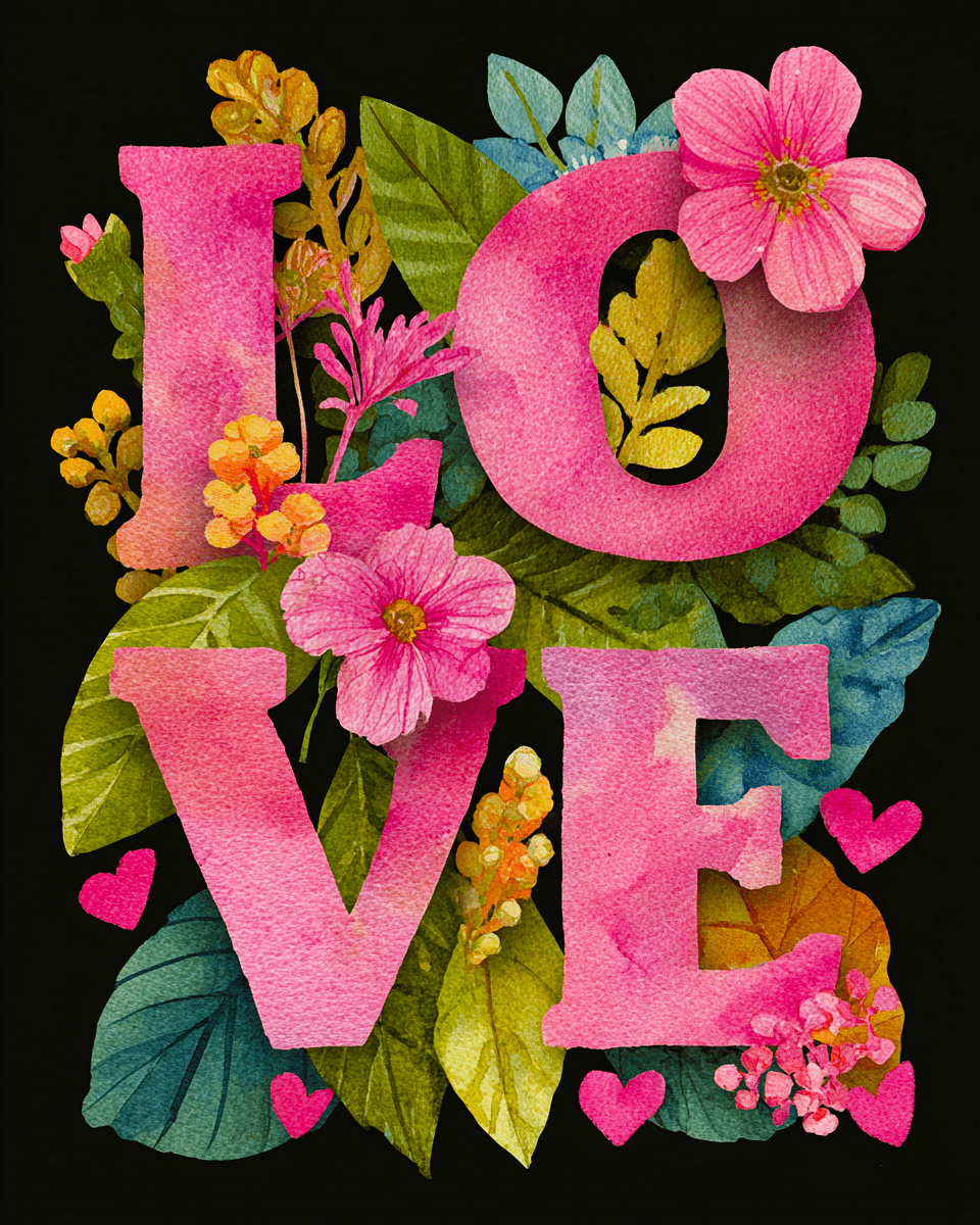 Nature Floral Letters