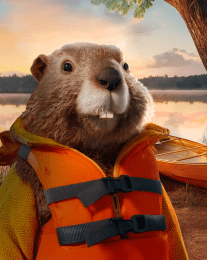 Outdoorsy Beaver Art Print