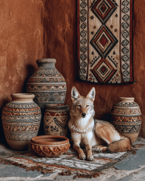 Coyote Resting at Market