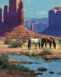 Two Horses in Monument Valley