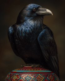 Raven on Pottery
