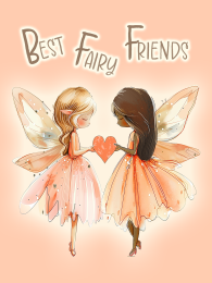 BFF best fairy friends art print