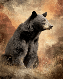 Vintage Sitting Black Bear