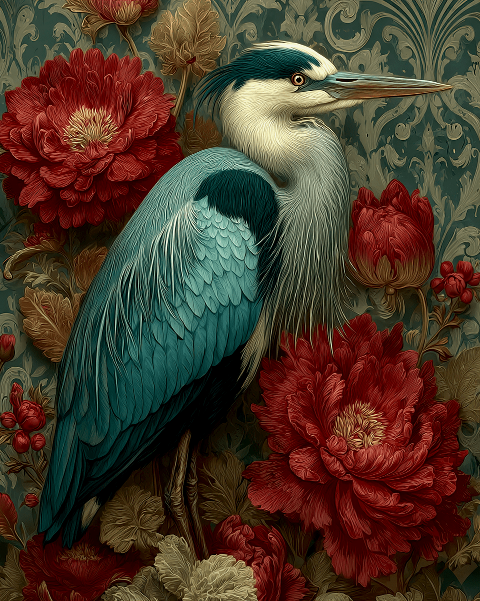 Baroque Great Blue Heron