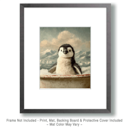 Baby Penguin in a Bathtub Art