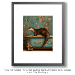 Ollie the Otter in a Bathtub Art
