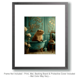 Carl the Capybara in a Bathtub Art