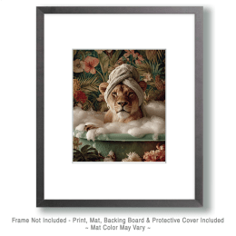 Mama Lion in a Bathtub Art