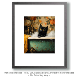 Black Kitten #1 in a Bathtub Art